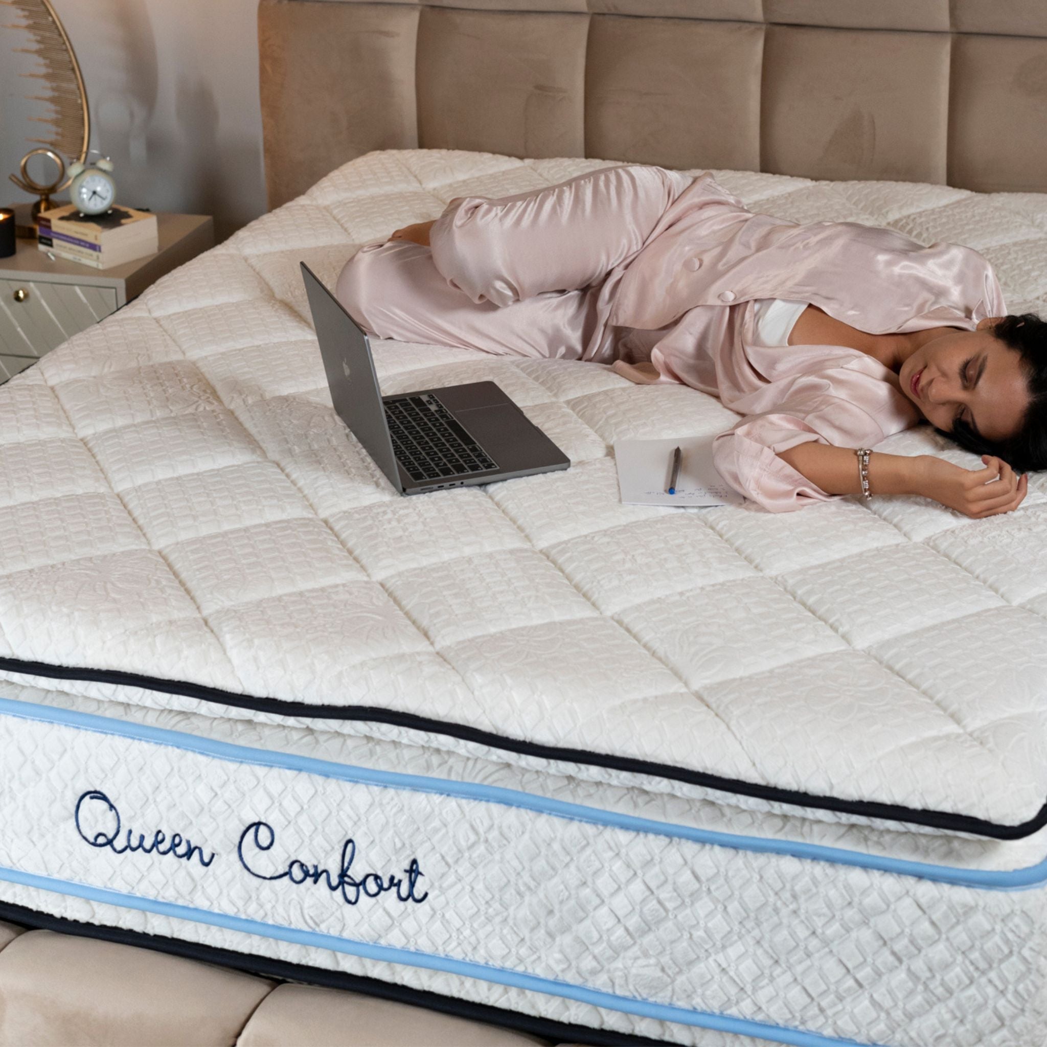 Matelas Queen Confort Angels - 34 cm - Double Surmatelas - Confort 5 Zones