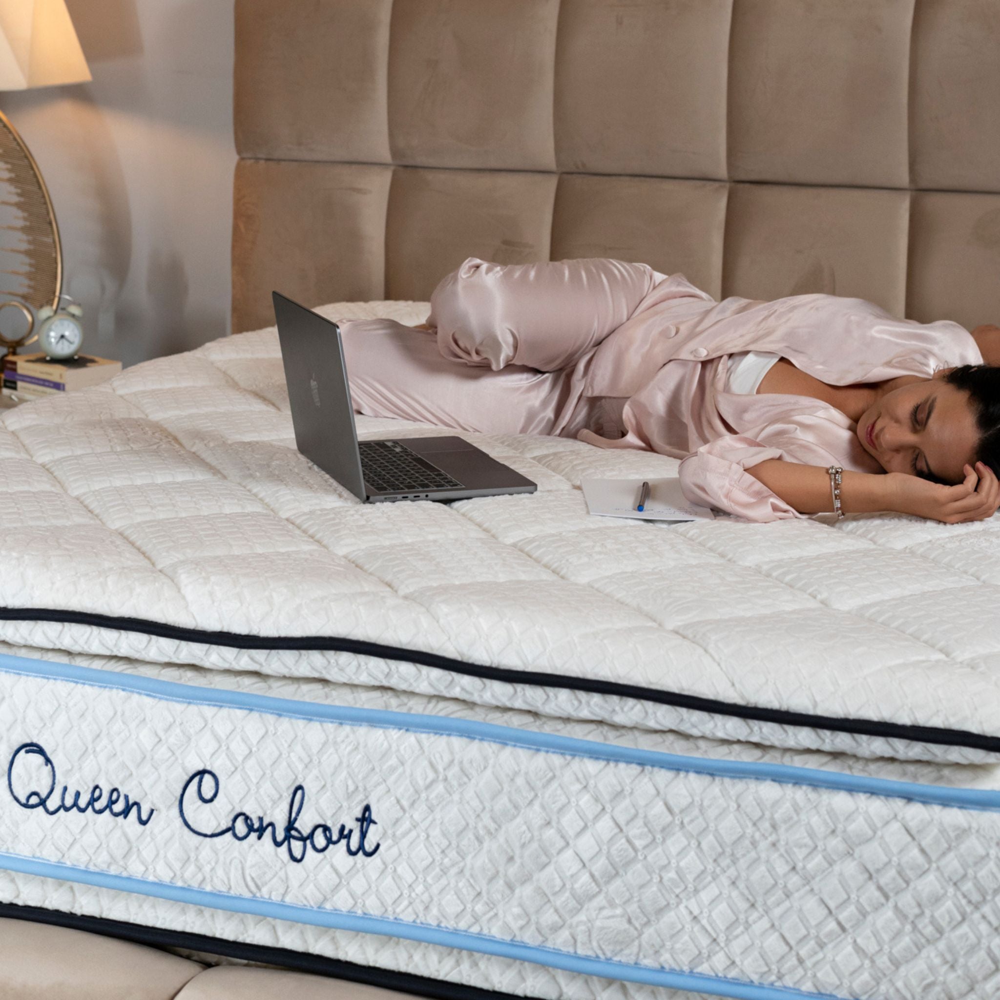 Matelas Queen Confort Angels - 34 cm - Double Surmatelas - Confort 5 Zones