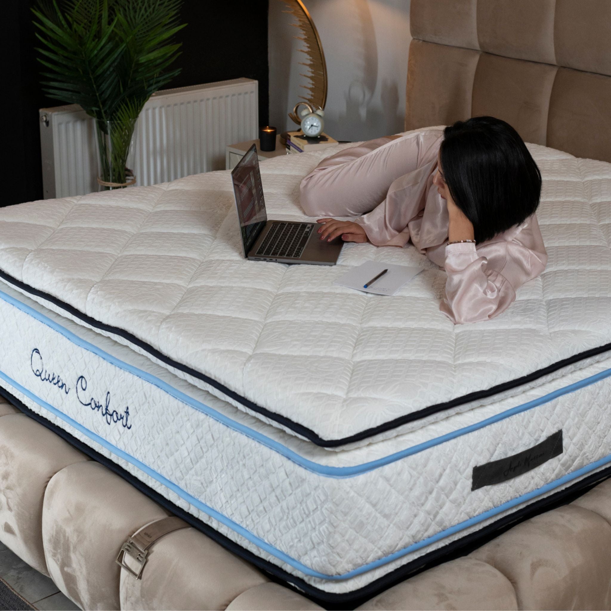 Matelas Queen Confort Angels - 34 cm - Double Surmatelas - Confort 5 Zones