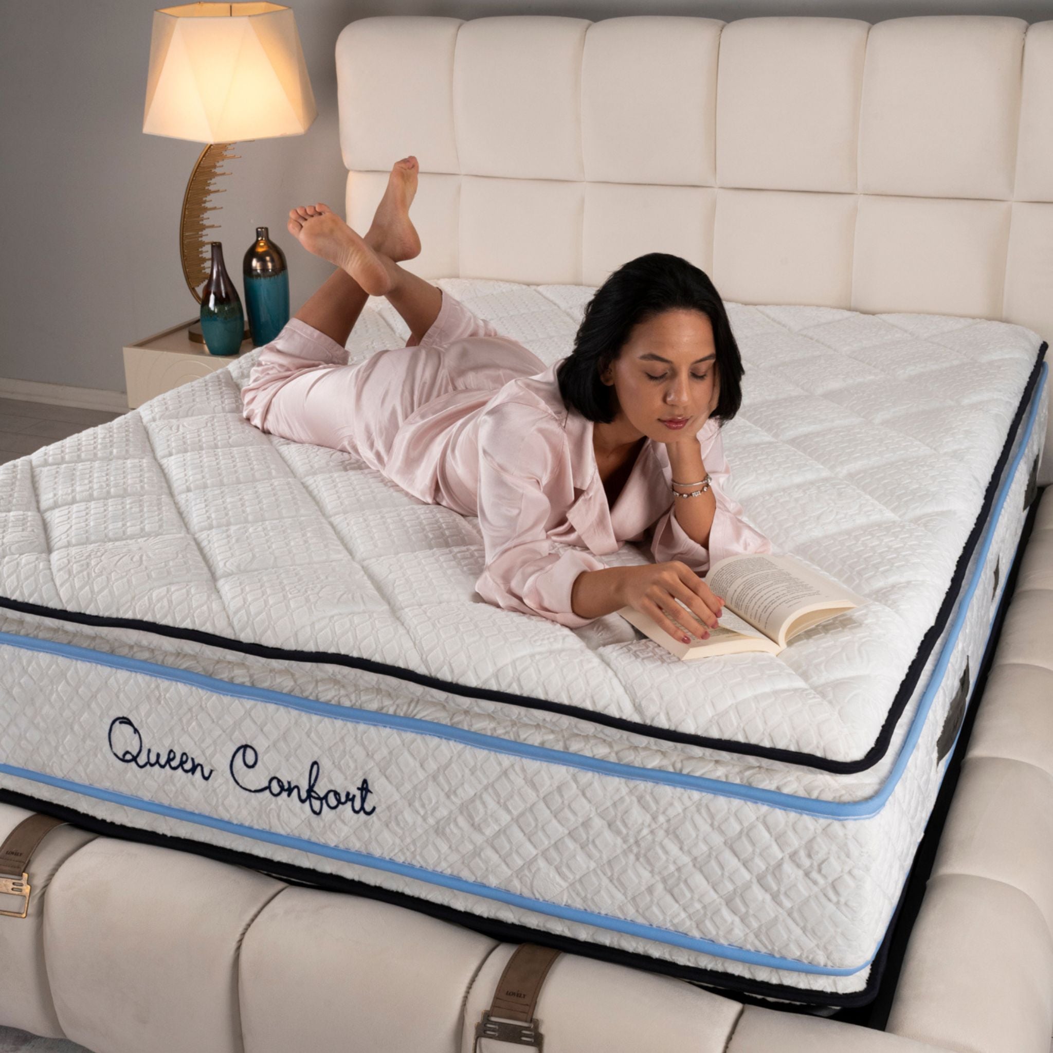 Matelas Queen Confort Angels - 34 cm - Double Surmatelas - Confort 5 Zones