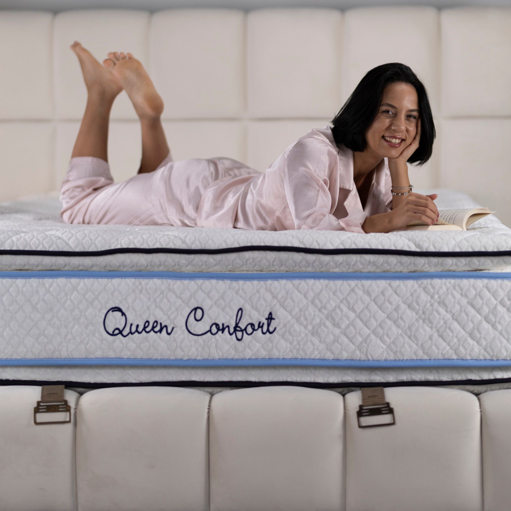 Matelas Queen Confort Angels - 34 cm - Double Surmatelas - Confort 5 Zones