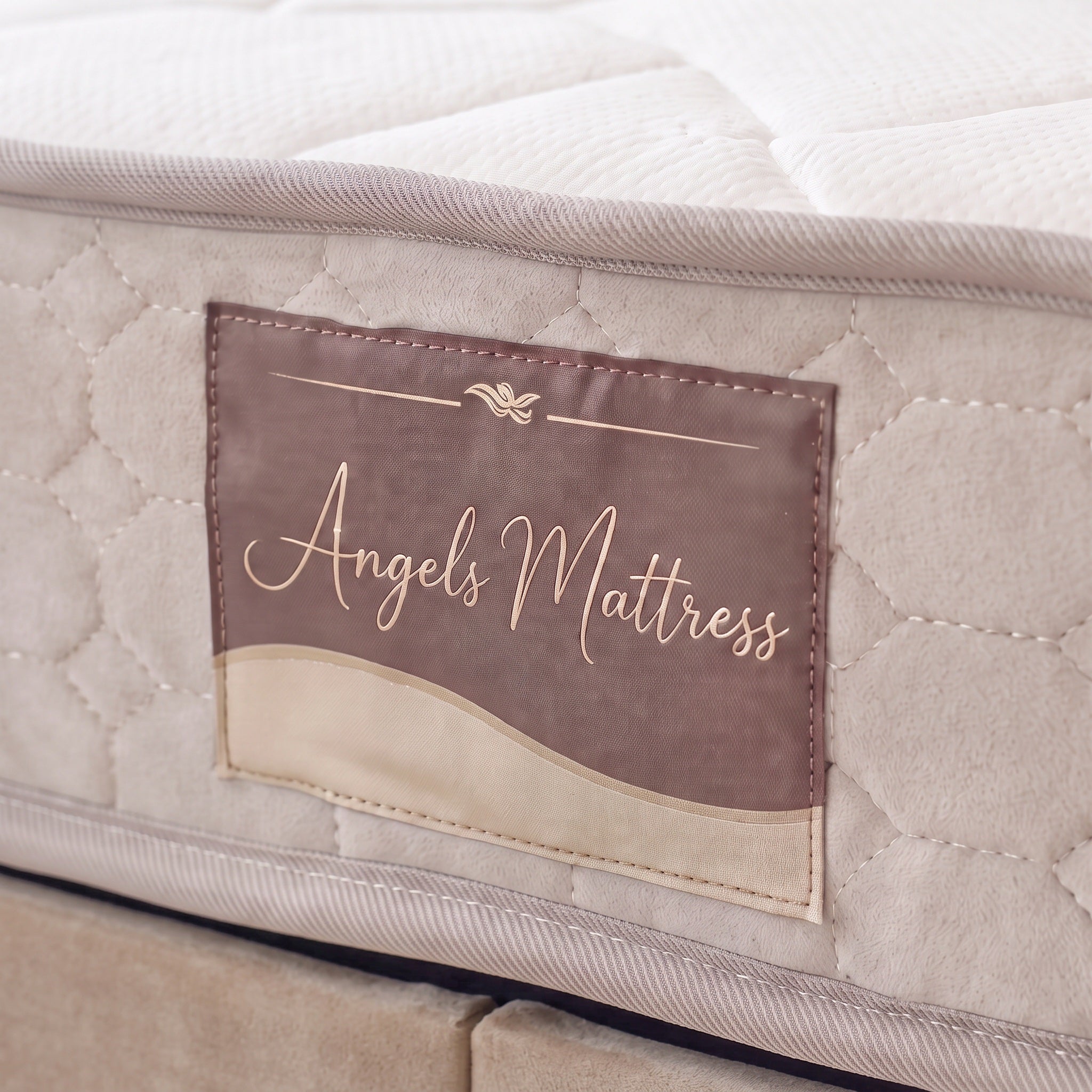 Pack Sydney – lit coffre en velours beige anti-tache avec matelas